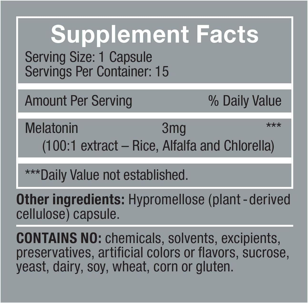 3mg - The First Natural Plant Melatonin Adult Sleep Aid, Circadian Rhythm Support for Jet Lag, Shift Work, General Sleeplessness – (Includes 2 Travel Packs: 30 Pure Vegan Capsules)