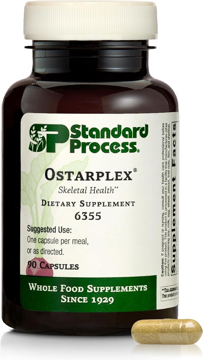 Standard Process Ostarplex - Dietary Supplement for Connective Tissue Health - Aids Liver Health & Function - Contains Vitamin B6 - Non-Dairy - 90 Capsules (90 Servings)