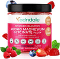 Adndale 90 CT Magnesium Glycinate Gummies 400 mg/Serv with Ashwagandha, Magnesium Malate & Taurate, Sugar Free Chews for Adults & Kids Relaxation, Stress Relief, Night Rest, Muscle & Cardio Support