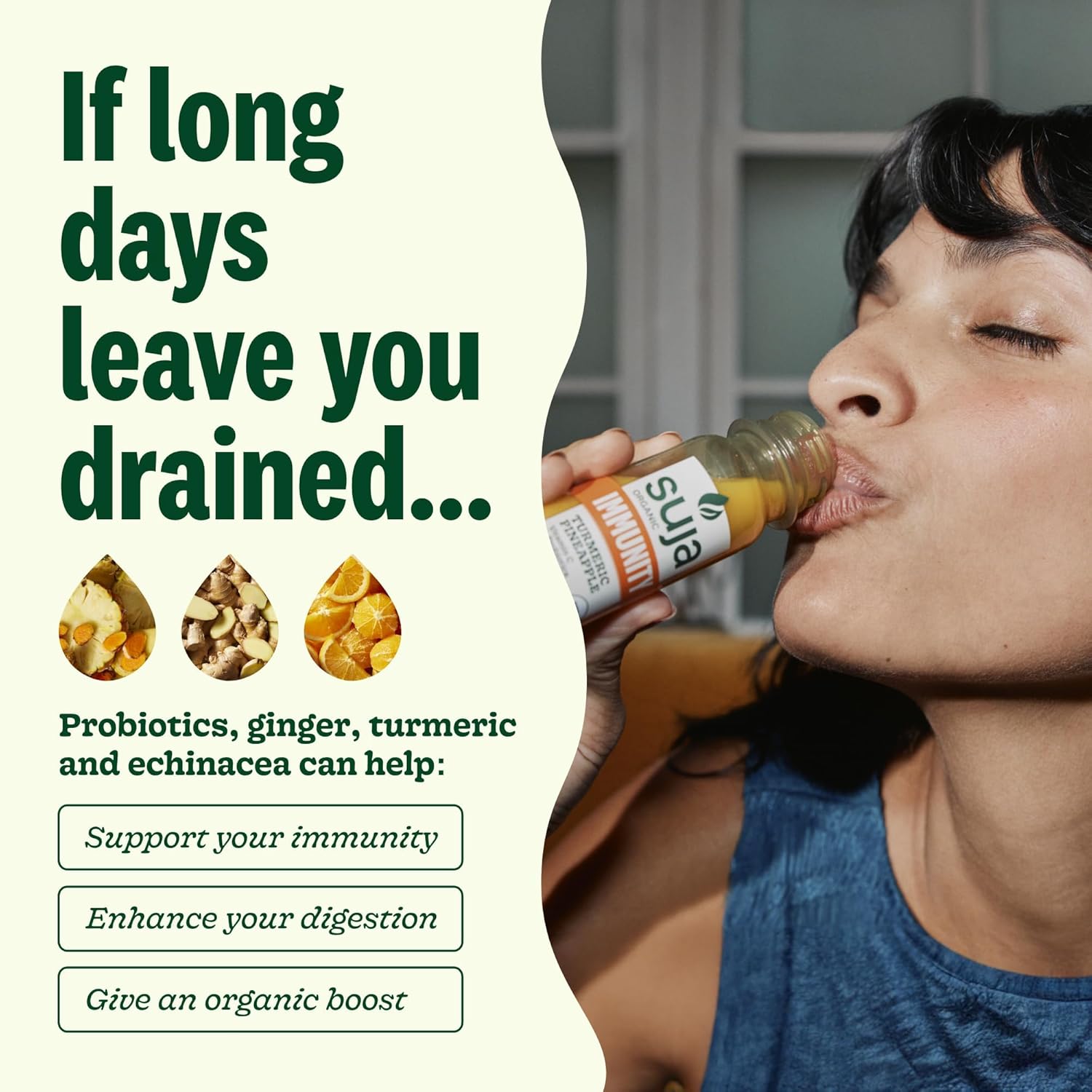 Suja Organic Immunity Defense Shot (10 Pack) with Turmeric and Ginger | Immunity Boost & Support | Functional Shots | Cold-Pressed Juice with Live Probiotics | Plant-Based & Gluten-Free (10 Pack)
