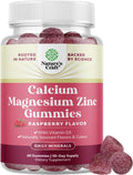 Calcium Magnesium Zinc Gummies - Magnesium Zinc Calcium Supplement Gummies with Vitamin D3 for Teeth and Bone Health - Certified Kosher Non-GMO Gelatin Free & Vegetarian Friendly (1 Month Supply)