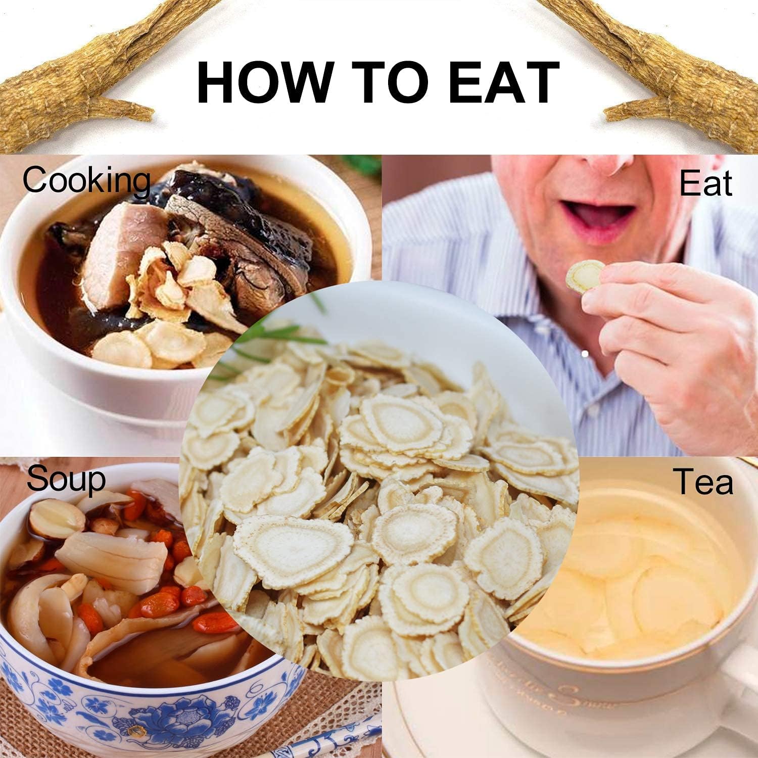 American Ginseng Slices from Wisconsin, DOL American Wisconsin Ginseng Slices Root for Tea, Energy for Men Women Mental Health Boosts Immunity, Gluten Free, 花旗參/西洋參 Small Round 1 Box of 4 Ounces