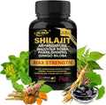 Shilajit Capsules for Men & Women, 8 in 1, with Shilajit 18000 mg, Ashwagandha, Ginseng, Ginkgo, Rhodiola, Cordiceps, Natural Energy & Stamina Supplement for Men, 60 Capsules.