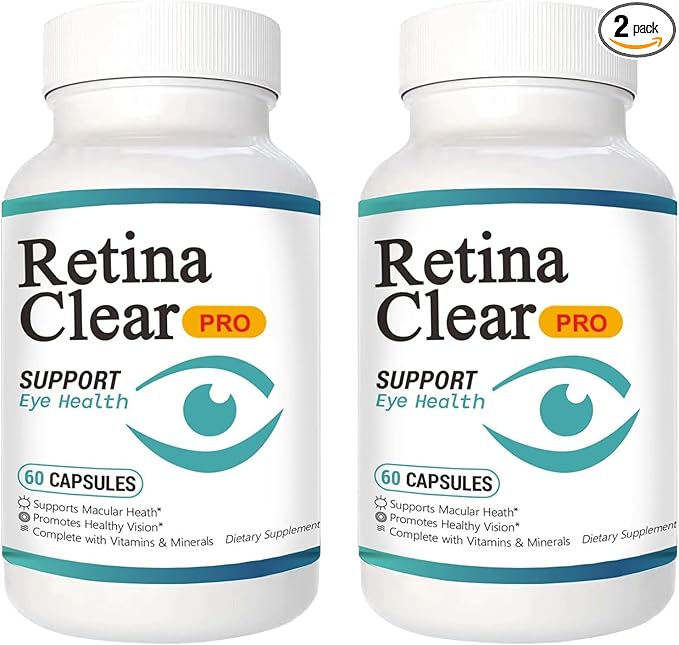 Retina Clear Pro Eye Health Support Supplement, with Minerals and Vitamins, Lutein and Bilberry Extract Supports Visual Clarity, Eye Fatigue Relief & Focus（2PCS