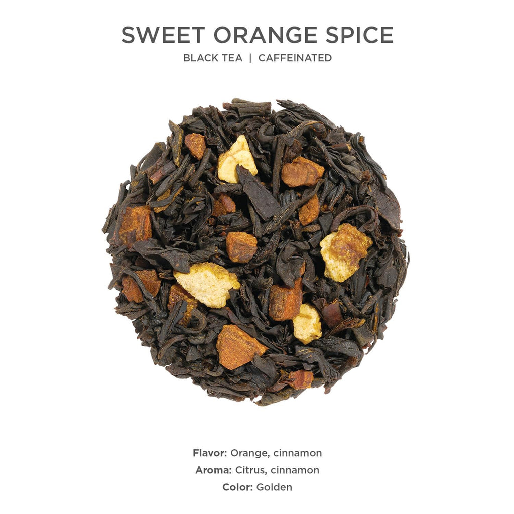 Tea Forte Sweet Orange Spice Premium Loose Leaf Caffeinated Black Tea Blend Canister, Makes 35-50 Cups