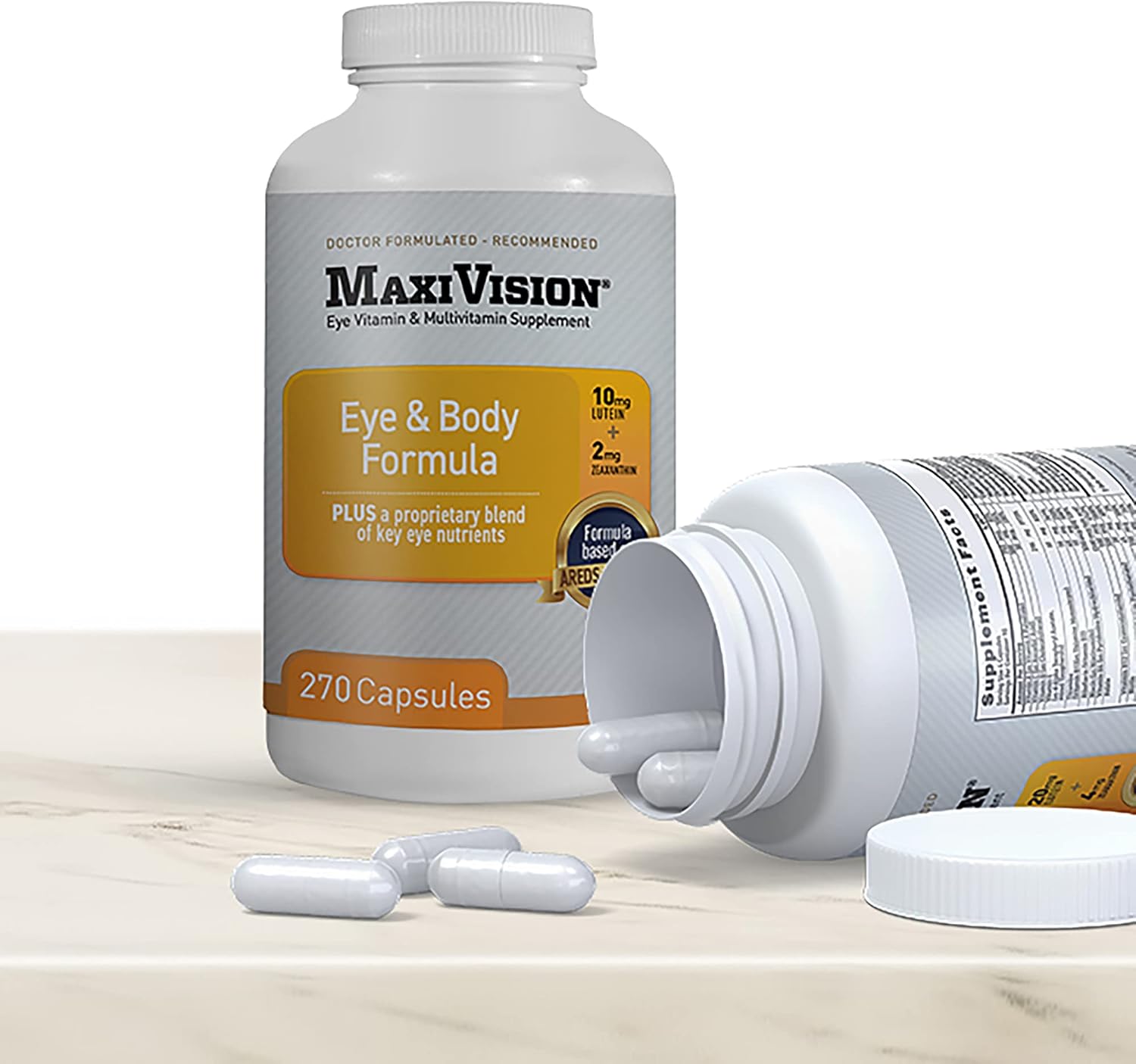 MaxiVision® Eye & Body Formula - Based on AREDS 2 Study - 270 Eye Vitamins Capsules - 1 Bottle