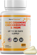 MSM Glucosamine Chondroitin MSM Capsules 200x pcs Joint Support Supplement 50 Days Supply - Chondroitin & Glucosamine Nutritional Supplements Convenient Dosage Triple Strength Formula