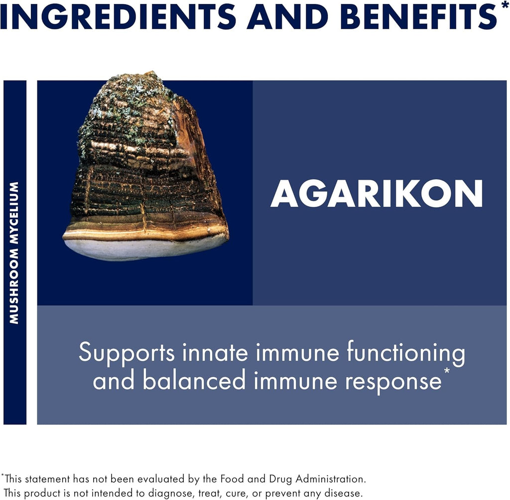 Host Defense Agarikon Capsules - Immune System Support Supplement - Mushroom Supplement to Aid Immune Functions & Cell Strength - Herbal Dietary Supplement - 120 Capsules (120 Servings)*