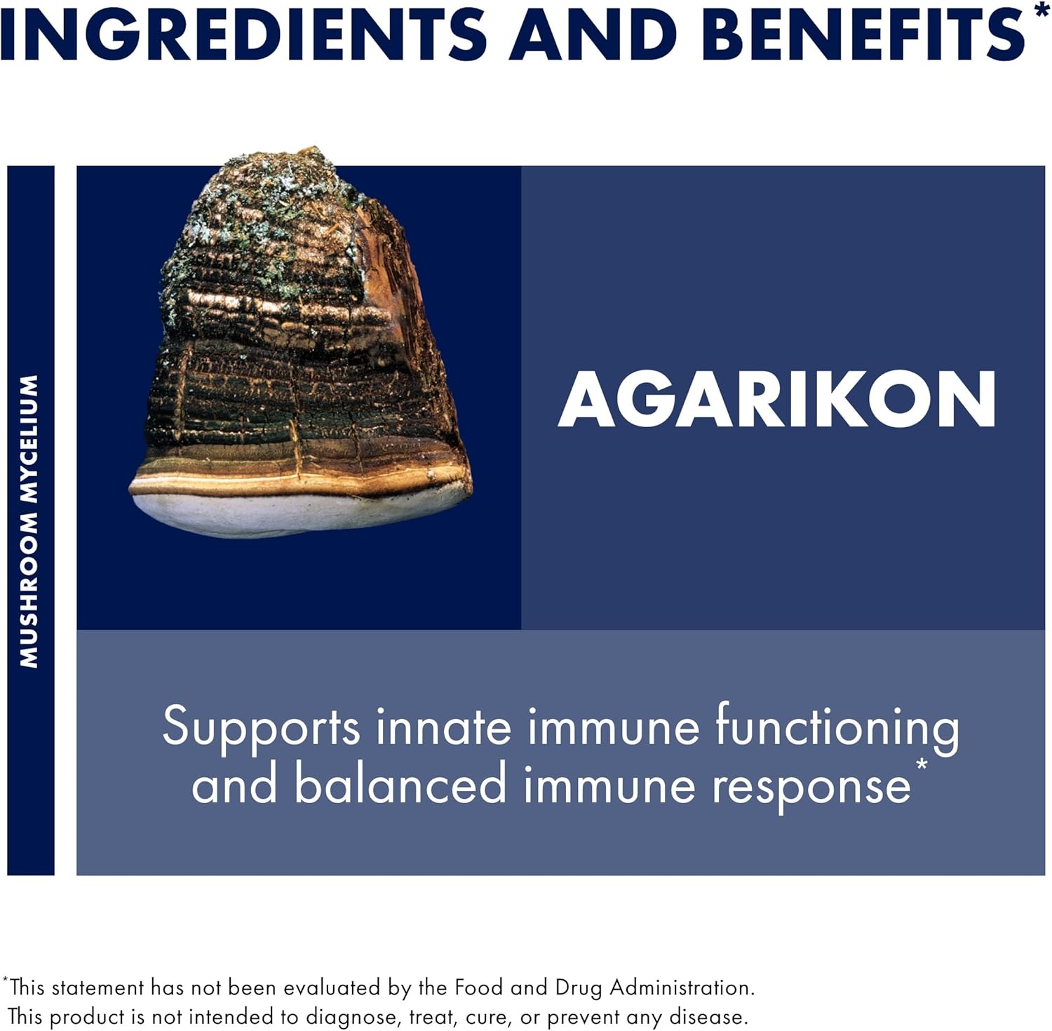 Host Defense Agarikon Capsules - Immune System Support Supplement - Mushroom Supplement to Aid Immune Functions & Cell Strength - Herbal Dietary Supplement - 120 Capsules (120 Servings)*