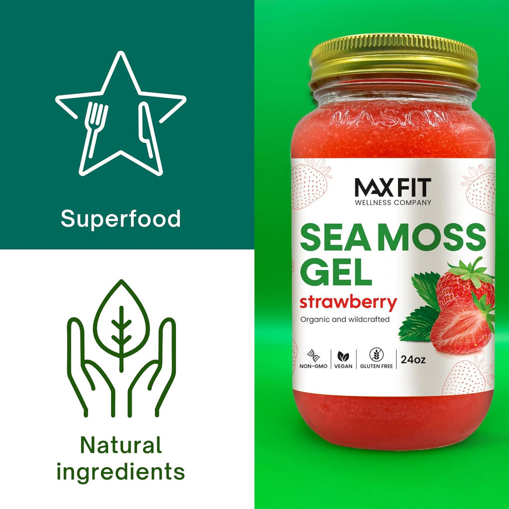 Sea Moss Gel Organic Raw (Bundles) Various Flavors Wildсrafted Gold Sea Moss Gel | 92 Vitamins and Minerals | Pure Raw+Non-GMO | Vegan Superfood (3-Pack, Pineapple, Mango and Strawberry)