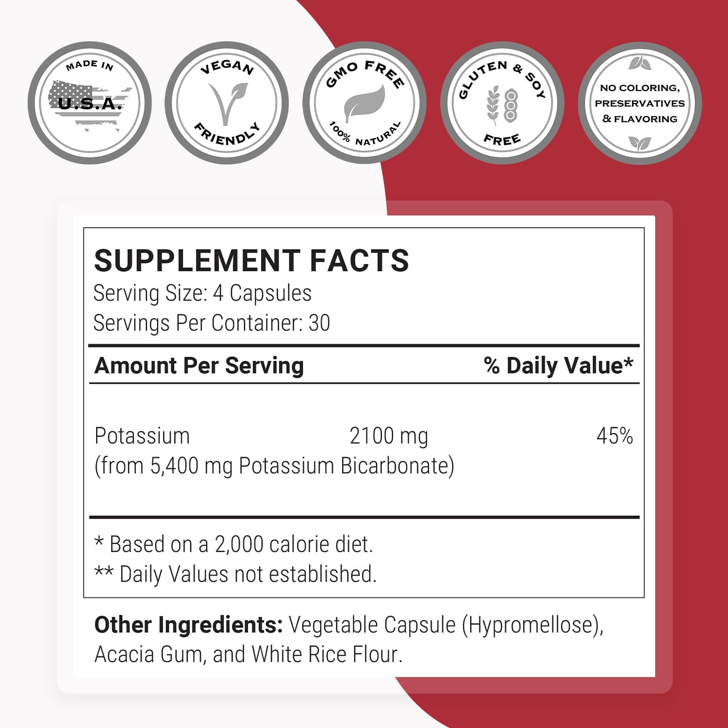 Supersmart - Potassium Bicarbonate 5400mg per Day (High Dose) - Electrolyte Mineral - Acid-Base Balance pH - Heart, Muscle & Nerve Health | Non-GMO & Gluten Free - 120 Vegetarian Capsules