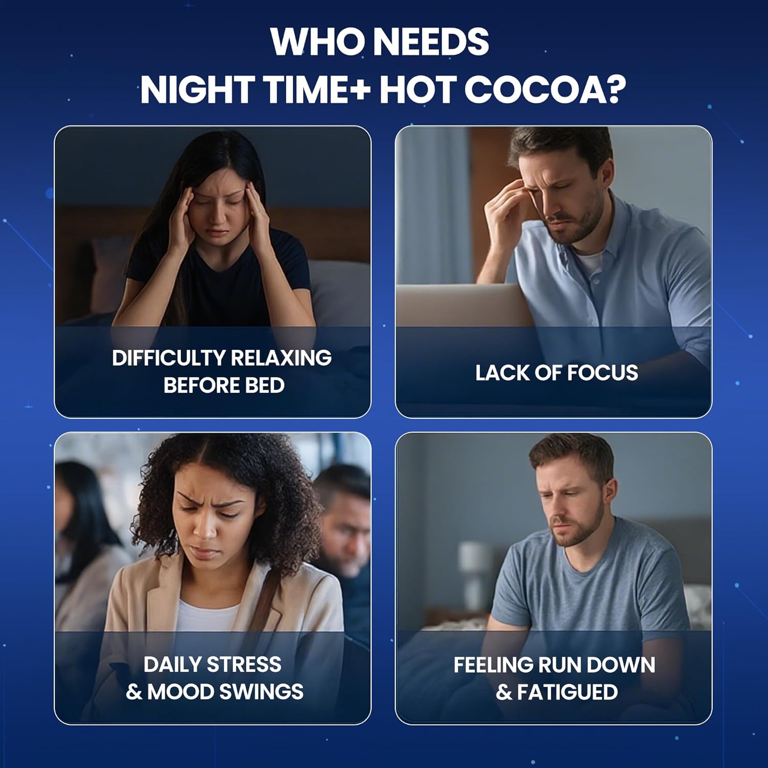 Magnesium Hot Cocoa for Sleep, Superfood Cocoa Powder, 10 Mushroom Blend with Magnesium Glycinate, 5mg Melatonin, L-Theanine & Ashwagandha | Calm & Relax Support | Non-GMO, Dairy-Free, 10.58 OZ
