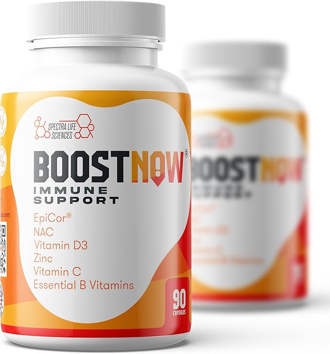 BoostNow Immune Support Capsules, 14-in-1 Formula with EpiCor 500mg, Zinc, Vitamin C, D-3, Elderberry & More - 90 Count
