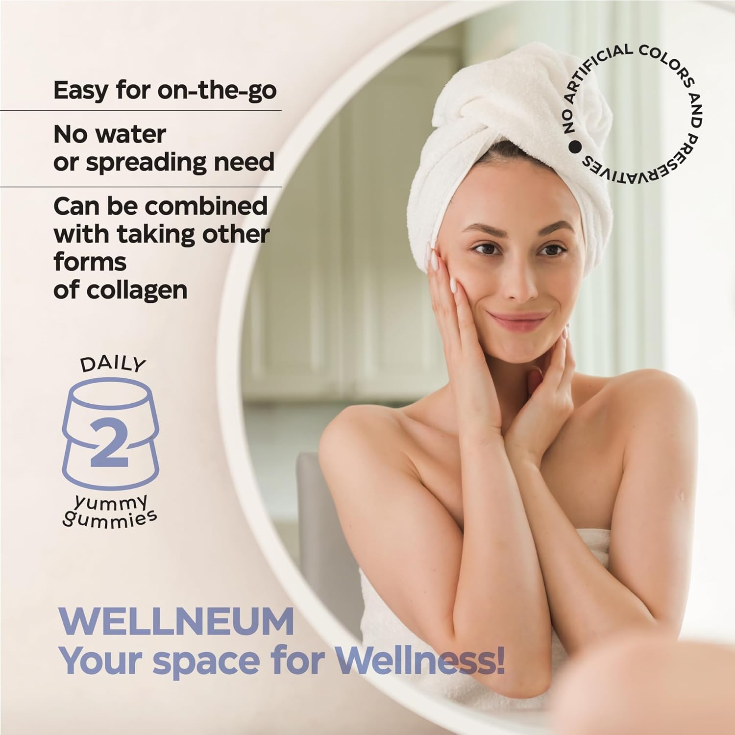 Collagen Peptide Gummies for Women and Men - Collagen Gummy Supplement for Healthy Hair, Skin, Nails and Bones - Hyaluronic Acid, Biotin, Keratin, Saw Palmetto - Sugar Free, No GMO and Gluten