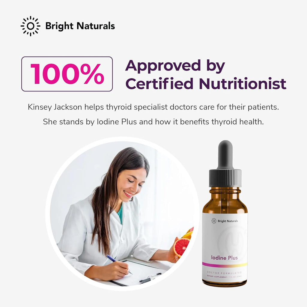 Iodine Plus - Kelp-Based Liquid Supplement Supports Thyroid - Boosts Energy, Improves Sleep, and Enhances Mental Clarity, 60 0.04% Servings