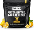 Gains in Bulk Instantized Creatine Monohydrate for Women and Men, Soluble Pre Workout Powder, Supports Muscle Building, Strength and Performance, Bodybuilding Supplements, Sweet Lemonade, 30 Servings