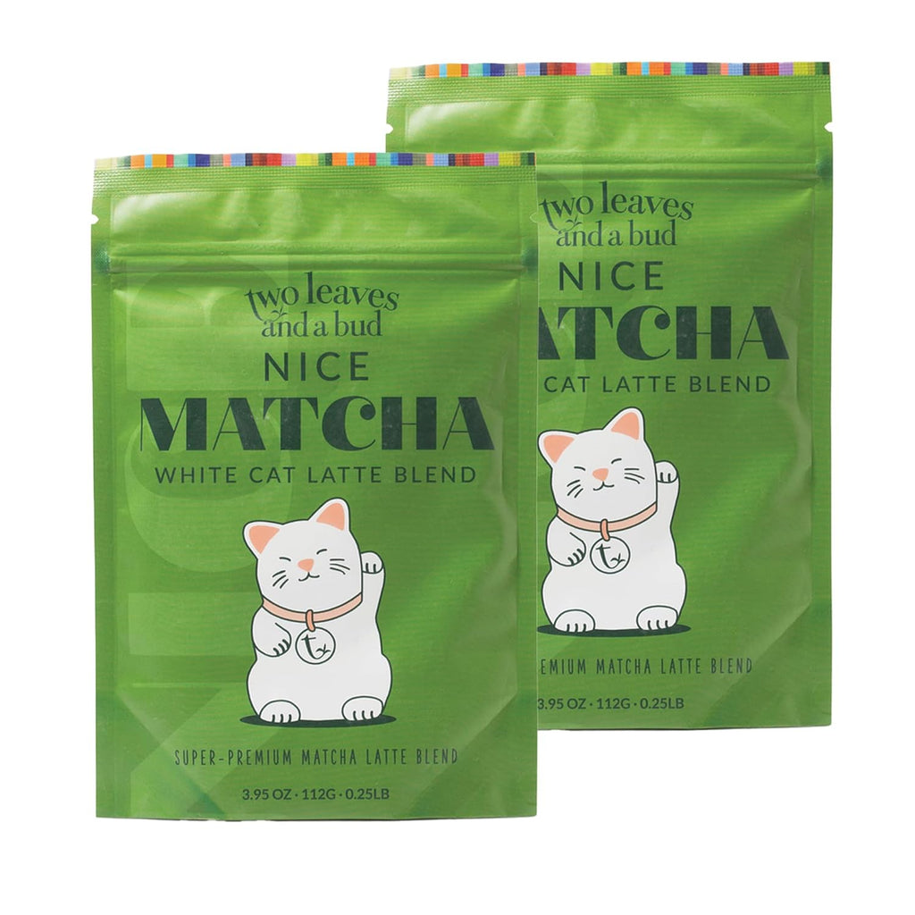 Two Leaves and a Bud Nice Matcha Latte Blend, Japanese Matcha Green Tea Powder, 2 Resealable Bags, 224g