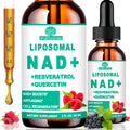 2 Pack NAD+ Supplements for Women & Men, Liposomal NAD+ Nicotinamide Riboside Resveratrol 900mg, TMG, Quercetin, Vitamin B3, Organic Liquid NAD+ Resveratrol Supplement for Longevity