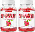 Magnesium Glycinate Gummies 1000mg with Magnesium L-Threonate,Chelated Magnesium Potassium Complex Supplement with VitD, B6, CoQ10, Calcium,Supports for Memory, Calm, Mood - 180 Gummies Raspberry