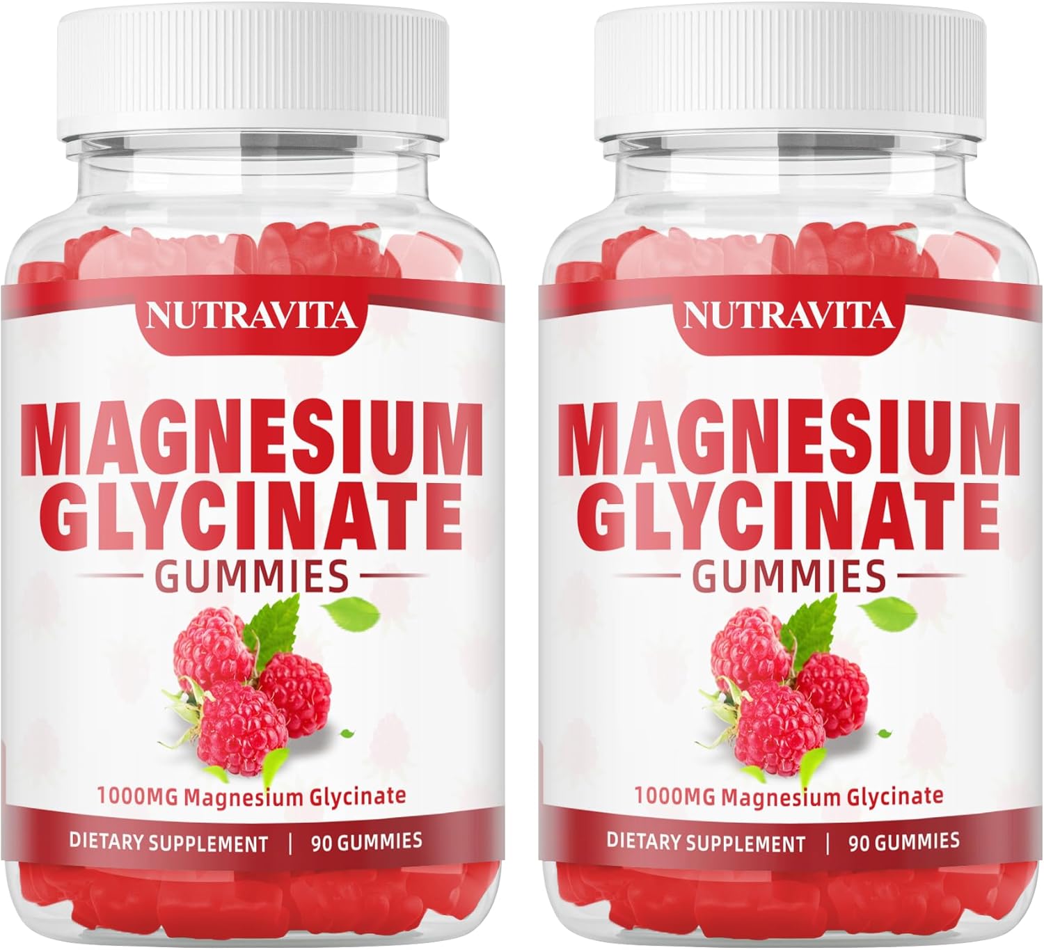 Magnesium Glycinate Gummies 1000mg with Magnesium L-Threonate,Chelated Magnesium Potassium Complex Supplement with VitD, B6, CoQ10, Calcium,Supports for Memory, Calm, Mood - 180 Gummies Raspberry