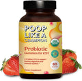 Poop Like a Champion Probiotic Gummies for Kids – USDA Organic, Vegan, Non-GMO, Gentle Digestive Health Support, 60 Gummies
