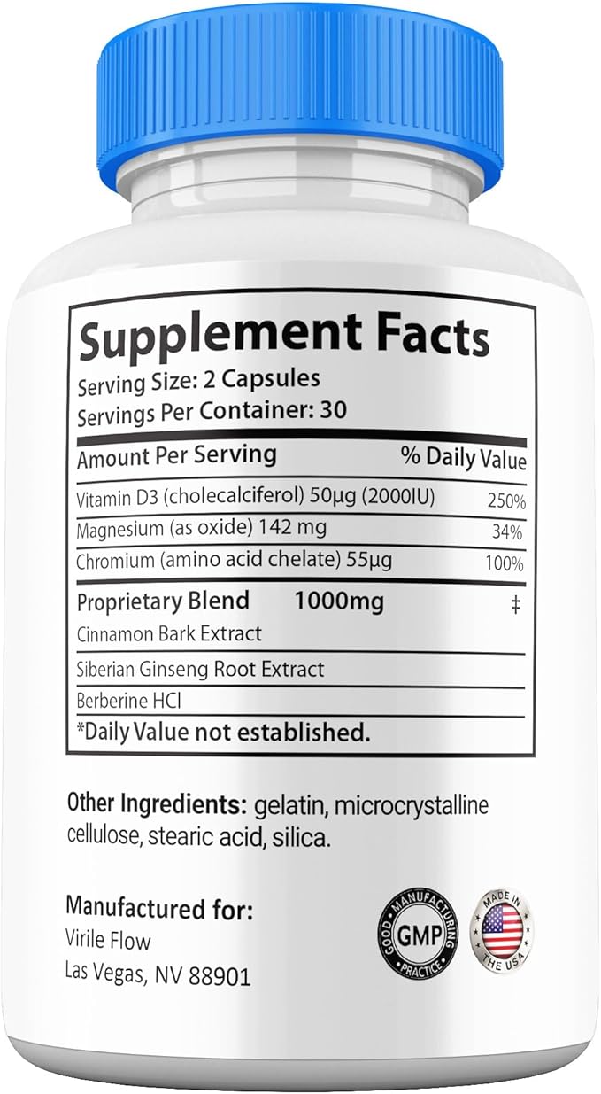 Virile Flow Capsules, Maximum Strength All-Natural Supplement for Men, Official VirileFlow Advanced Premium Formula Vitamin Pills (2 Pack)