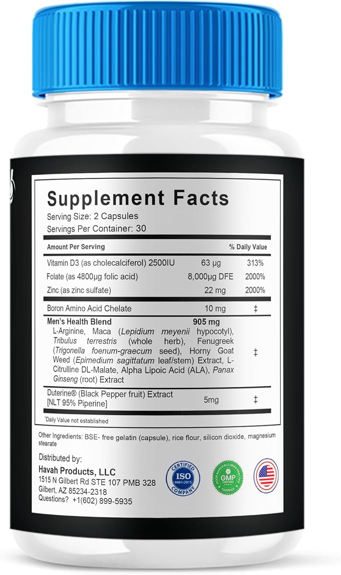 Iron Boost Pro Premium Performance Capsules, Iron Boost Advanced Health Supplement Pills, Iron Boost Premium Daily Health Support and Overall Wellness Formula by Blue Vibe (2 Pack - 120 Capsules)