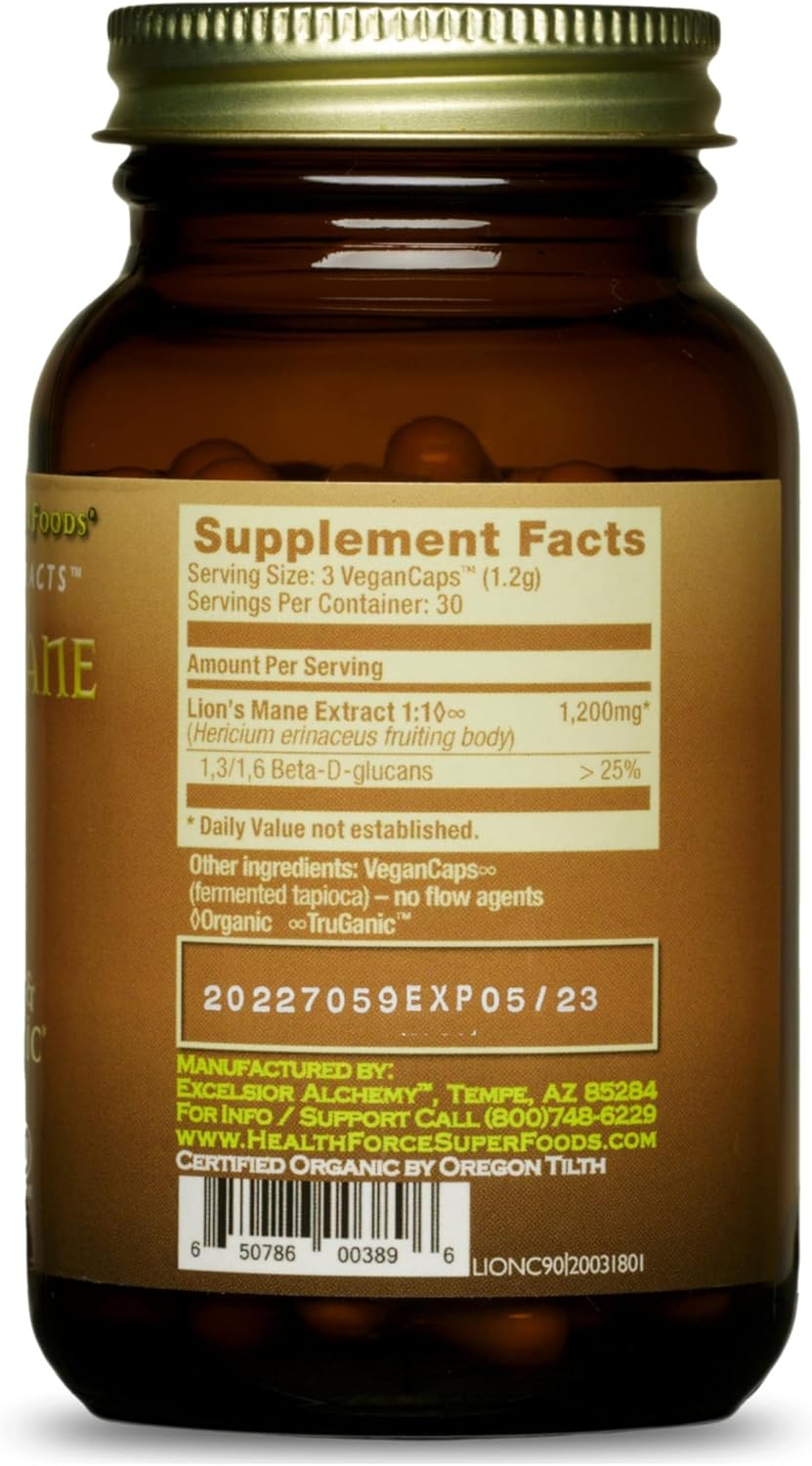 HealthForce SuperFoods Integrity Extracts Lion's Mane – Capsules - 90 Vegan Capsules