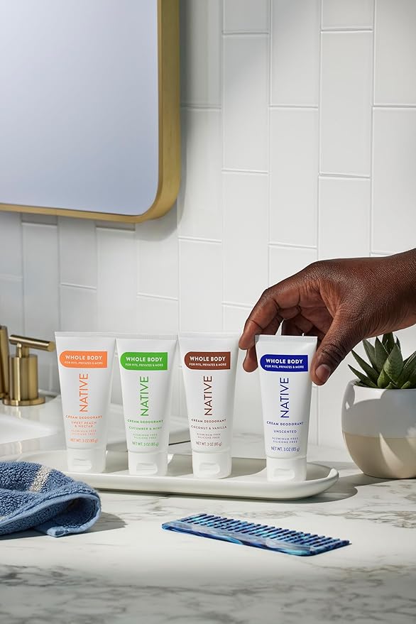 Native Whole Body Deodorant Cream Contains Naturally Derived Ingredients, Deodorant for Women & Men | 72 Hour Odor Protection, Aluminum Free with Coconut Oil and Shea Butter | Unscented