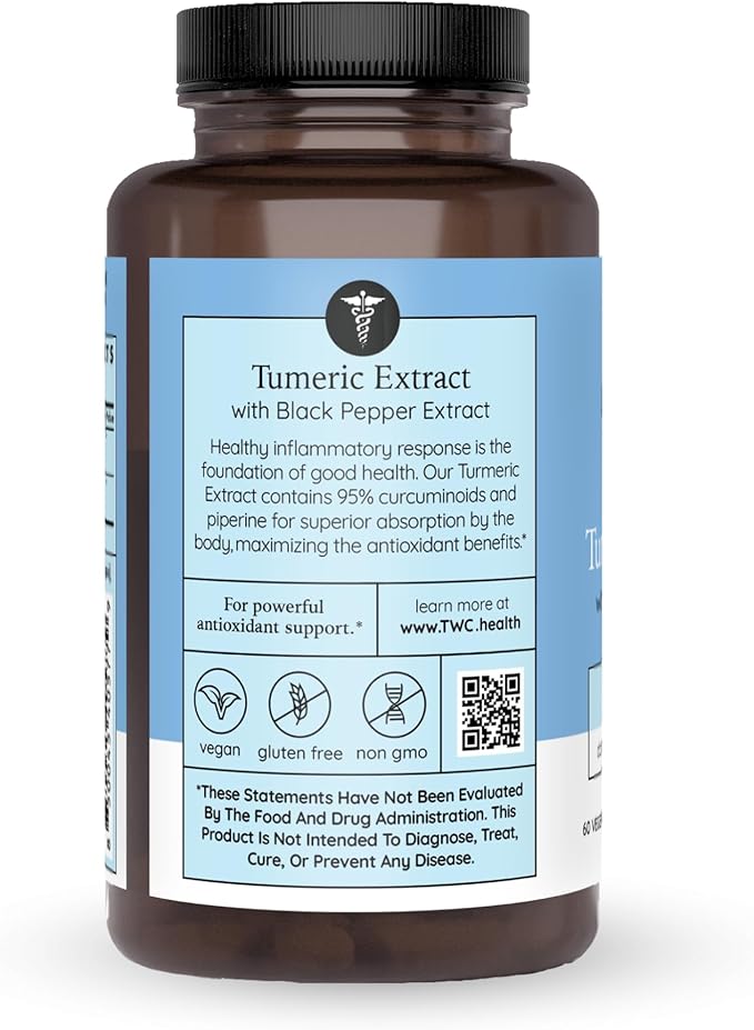 Turmeric Extract – Healthy Inflammatory Response - Potent Curcumin Plus 95% Piperine | 60ct (2 Month Supply)