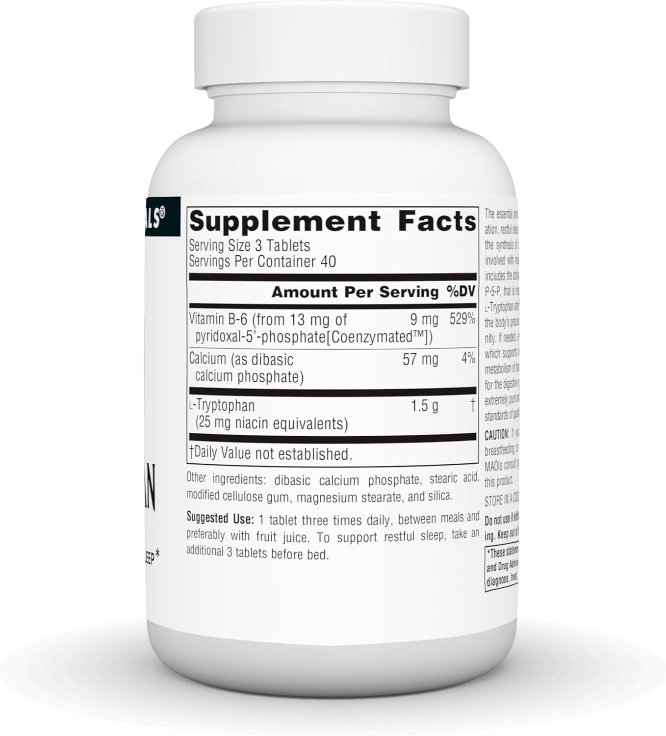 Source Naturals L-Tryptophan with Coenzyme B-6, 500mg - 120 Tablets