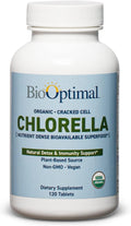 BioOptimal Organic Chlorella Tablets - Organic, Non-GMO, No Additives or Fillers - 500mg Premium Quality Dietary Supplement with Vitamins, Minerals, & Antioxidants (120 Tablets)