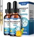 Magnesium Citrate Liquid Drops, Liquid Magnesium Supplement 500mg, Support Stress Relief, Sleep, Mood, Bones, Muscles, Relaxation, Vegan Natural Pineapple Flavor 4 Fl Oz