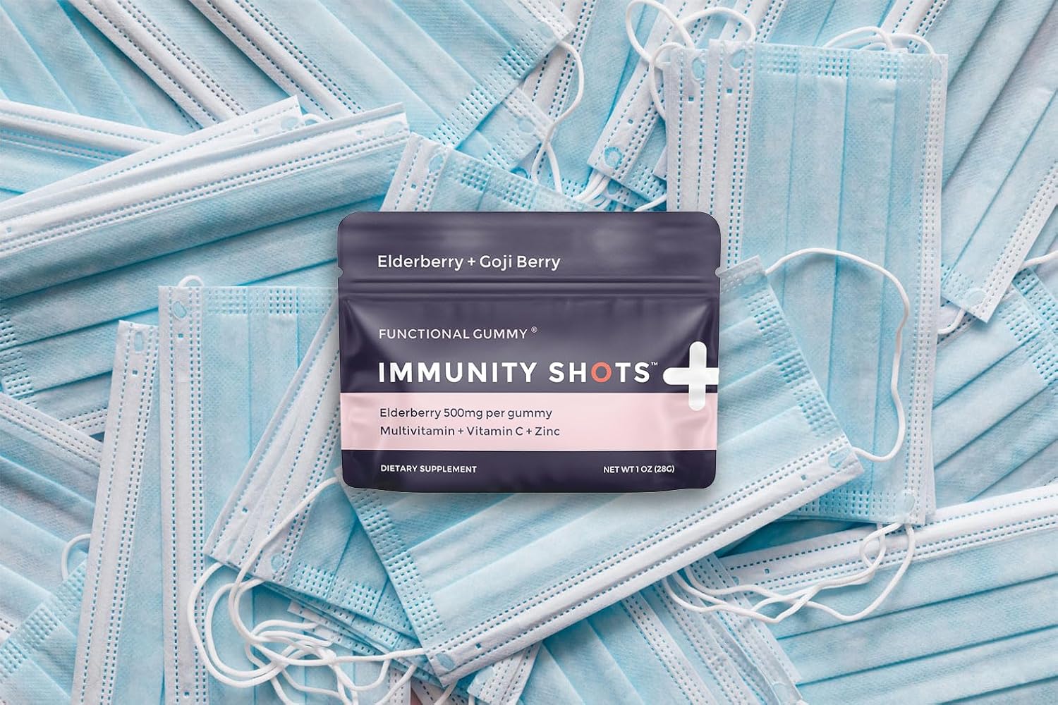 SGC Immunity Shots - Elderberry and Goji Berry 500mg Multivitamin Gummies (12-Packs, 4 Per Pack) Immune System Support Supplement, Vegan, Gluten Free, Plant-Based, Made in USA