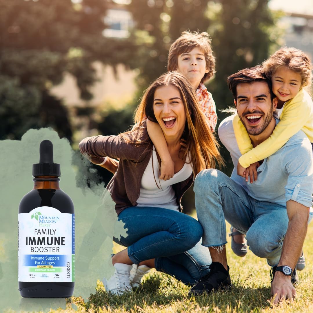 Mountain Meadow Herbs Family Immune Booster Extract with Sambucus Elderberry and Echinacea | Optimal Immune Support for The Whole Family | Tincture, 4 oz