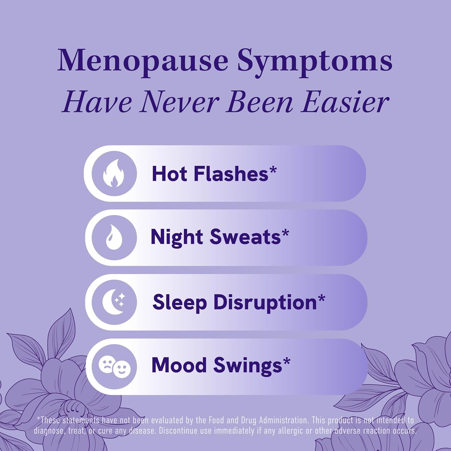 Menopause Supplement for Women Hot Flashes & Night Sweats | Hormone Balance, Menopause Relief for Women & Perimenopause Support | with Black Cohosh, DIM & Red Clover | Third-Party Tested | 30 Ct