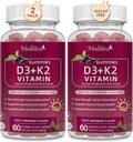 Vitamin D3 10000 IU + K2 (MK-7) 200mcg w/Calcium Magnesium Zinc Elderberry & Inulin-Highly Bioavailable-Enhanced Absorption for Immune & Bone Support- K2 D3 Vitamin Supplement-Vegan Gummies