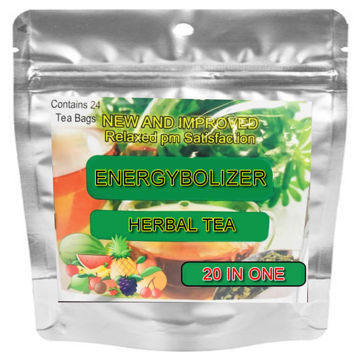 Energybolizer Perfect Weight Herbal Tea (24 Bags)| Natural Energy Booster for Women and Men | Increase Energy, Improve Digestion (20 Flavor Variety)