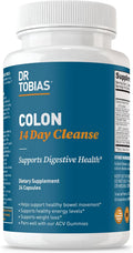 Dr. Tobias Colon 14 Day Cleanse, Advanced Gut Cleanse Detox for Women & Men with Cascara Sagrada, Psyllium Husk, Senna Leaf & Probiotics, Non-GMO Colon Cleanse, 24 Capsules, 1-2 Daily