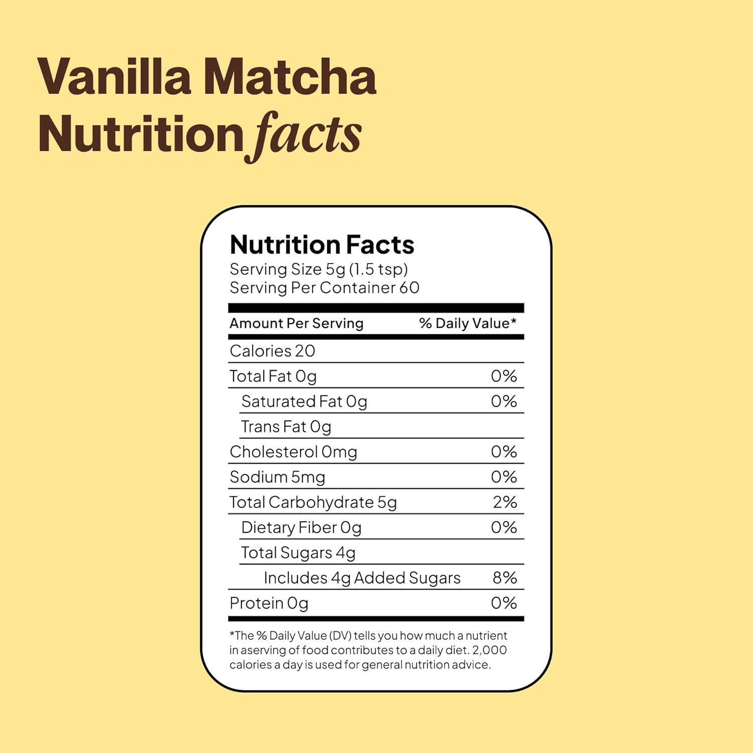 Morning Made Vanilla Flavored Matcha Powder | 8.46oz (240g) Resealable Tin | 60 Servings Premium Japanese Green Tea | Sweetened with Organic Sugar | Perfect for Lattes, Smoothies, and Baking | Rich in Antioxidants and Energy Boosting