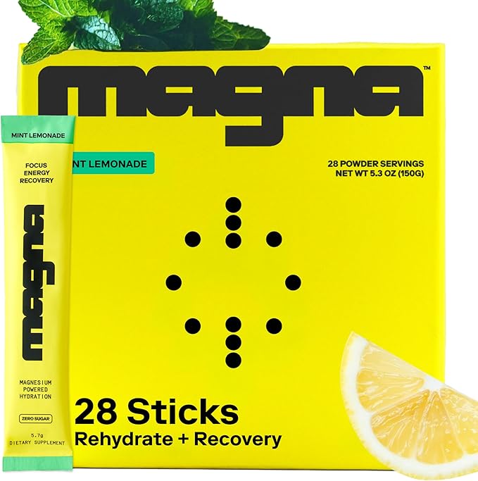 MAGNA Electrolytes Powder Drink Mix Bundle – Lemon Lime & Mint Lemonade Flavors, 56 Servings | Hydration, Energy & Focus Support with Magnesium L-Threonate, Sodium, Potassium, Vitamin D, B6 & B12