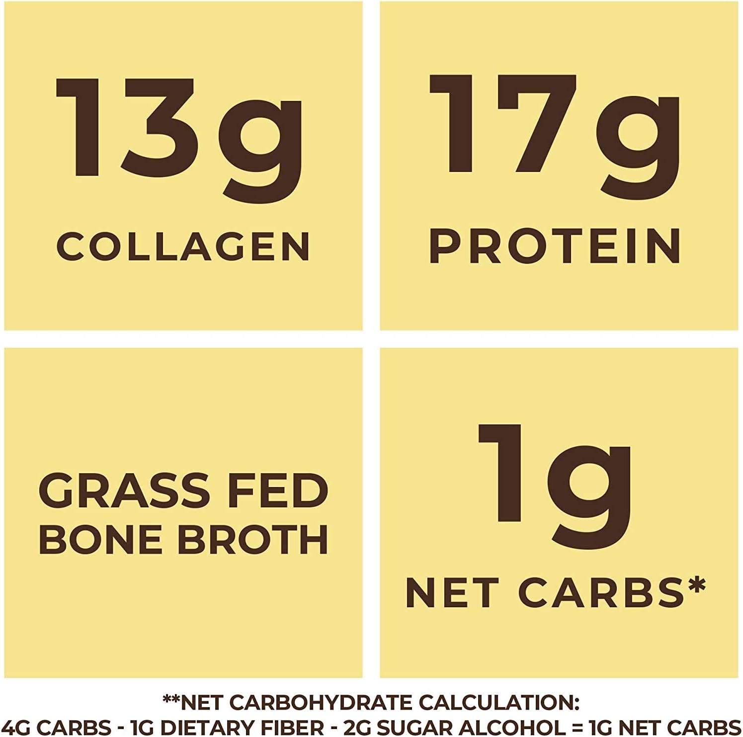 16oz Vanilla Bone Broth Protein Powder From Grass Fed Beef - Non-GMO Ingredients, Gut-Friendly, Low Carb Dairy Free Protein Powder - Natural Collagen Source For Joint Support - Keto Friendly