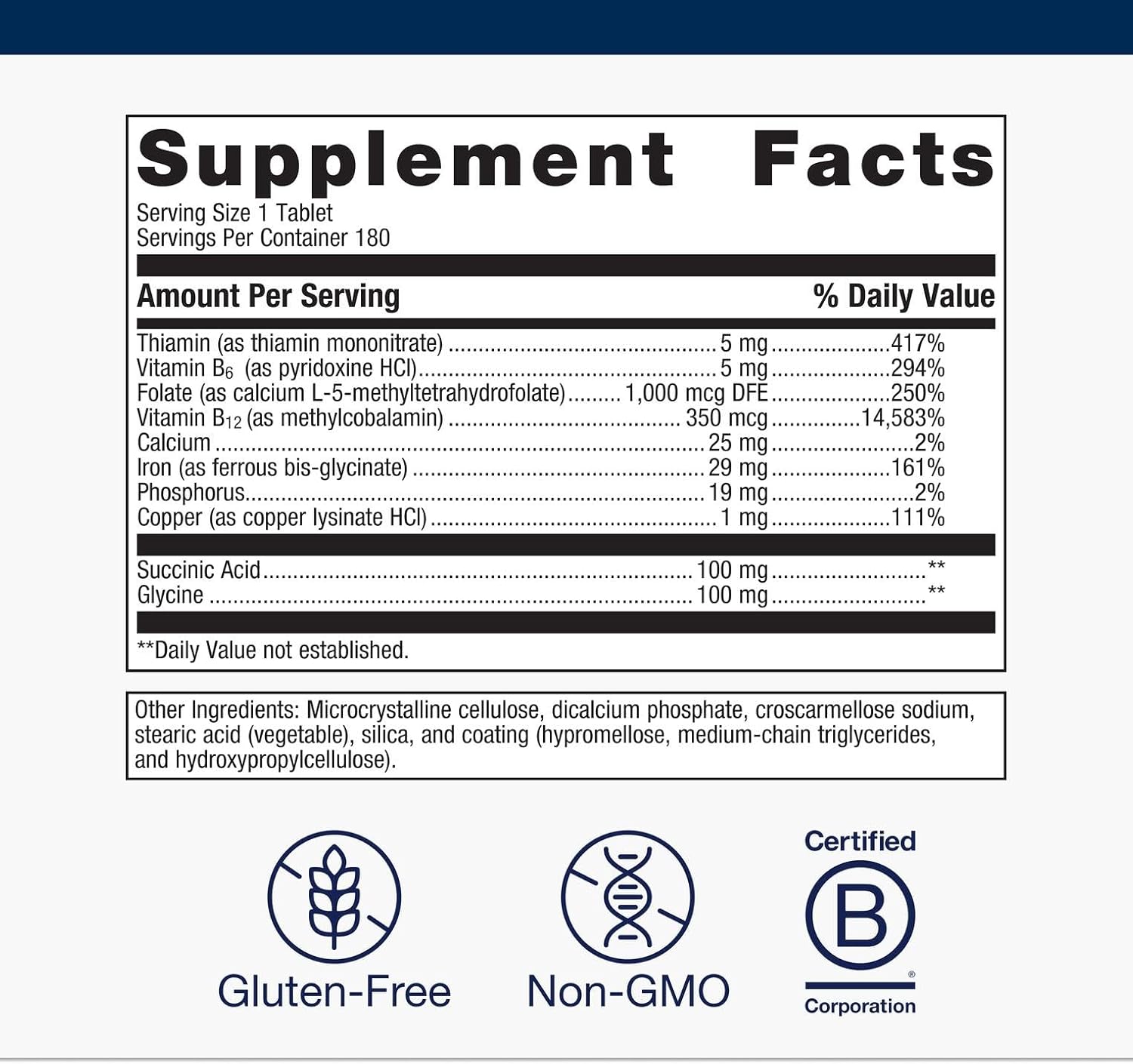 Metagenics Hemagenics - Iron Supplement - Non-Constipating - Vitamin B12, B6 & Folate - Supports Formation & Maintenance of Healthy Red Blood Cells* - Non-GMO, Gluten-Free & Vegetarian - 180 Tablets