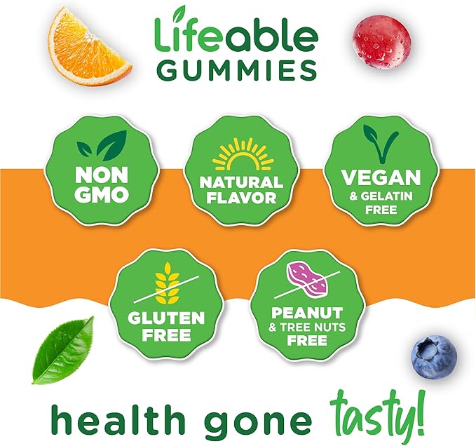 Lifeable Omega 3 6 9 Gummies | with Vegan DHA Supplement | Fish Oil Alternative from Plant Based Flaxseed Oil | Great Tasting Omega 3 Supplement | for Adults, Men & Women | 60 Gummies