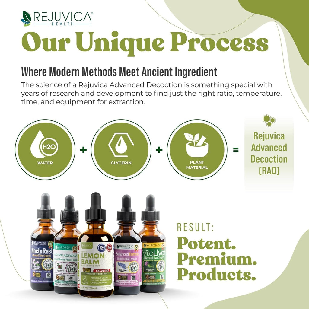Rejuvica Health Active Lemon Balm 4oz XL Super Size - Advanced Lemon Balm Liquid Extract - Calm Support Drops - Vegan Sugar Free Non GMO Tincture 3 Pack