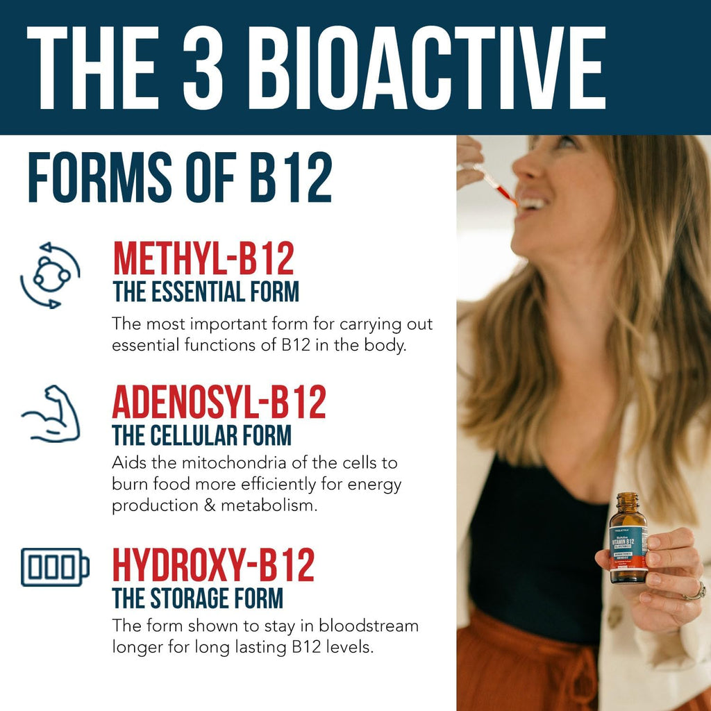BioActive Vitamin B12 5000 mcg | Contains 3 BioActive Forms B12 Plus Methylfolate Cofactor - Methyl B12, Adenosyl B12 & Hydroxy B12 | Sublingual Form, Cherry Flavor, Organic, Vegan (60 Servings)