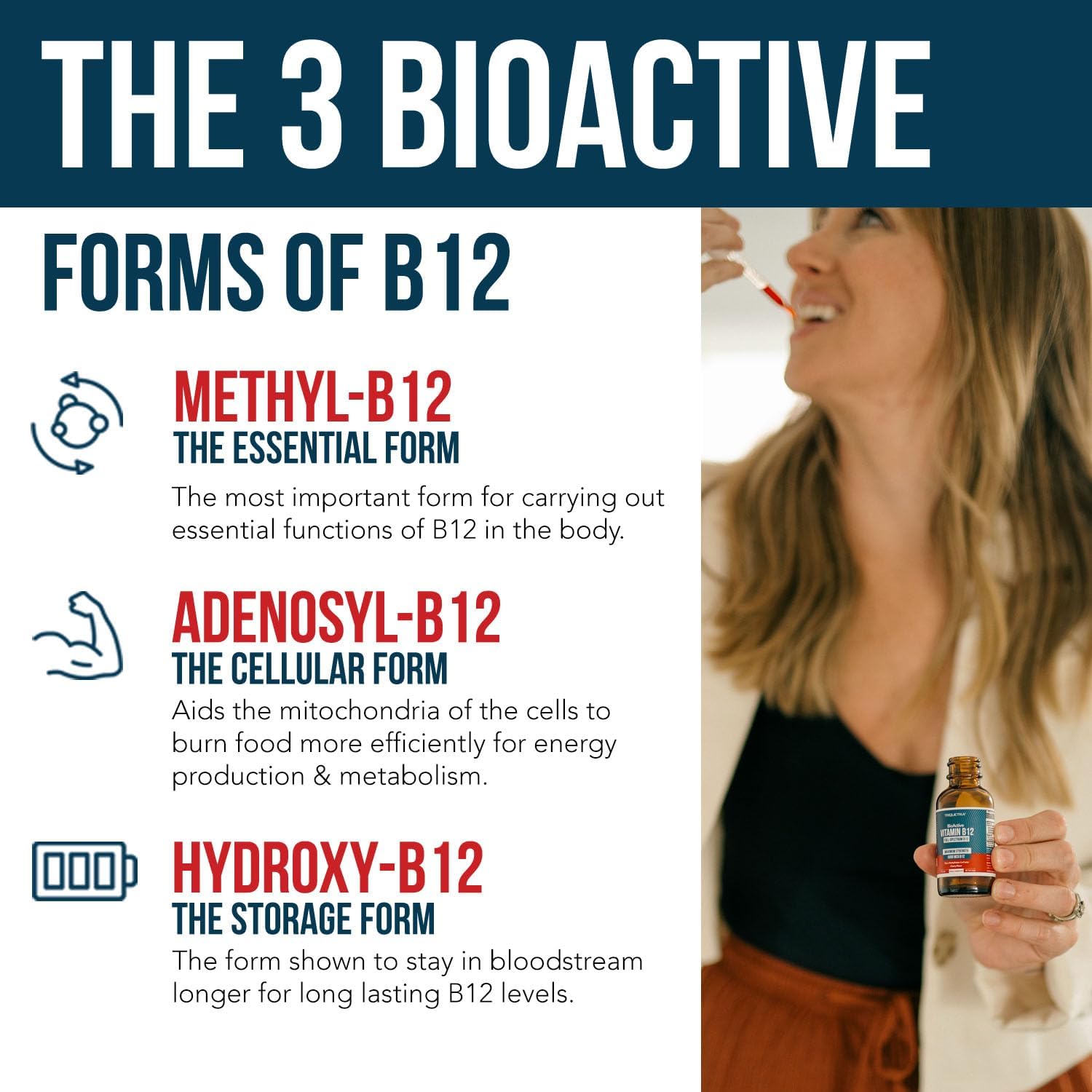 BioActive Vitamin B12 5000 mcg | Contains 3 BioActive Forms B12 Plus Methylfolate Cofactor - Methyl B12, Adenosyl B12 & Hydroxy B12 | Sublingual Form, Cherry Flavor, Organic, Vegan (60 Servings)