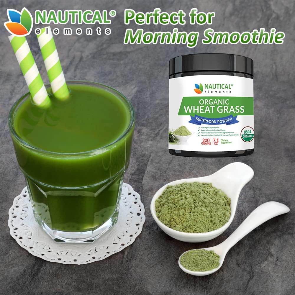 Wheatgrass Powder - USDA Certified Organic Wheat Grass Powder That Is Rich In Essential Amino Acids, Chlorophyll, Antioxidants, Fatty Acids, Minerals & Vitamins - US Grown - Vegan & Non-GMO Superfoods