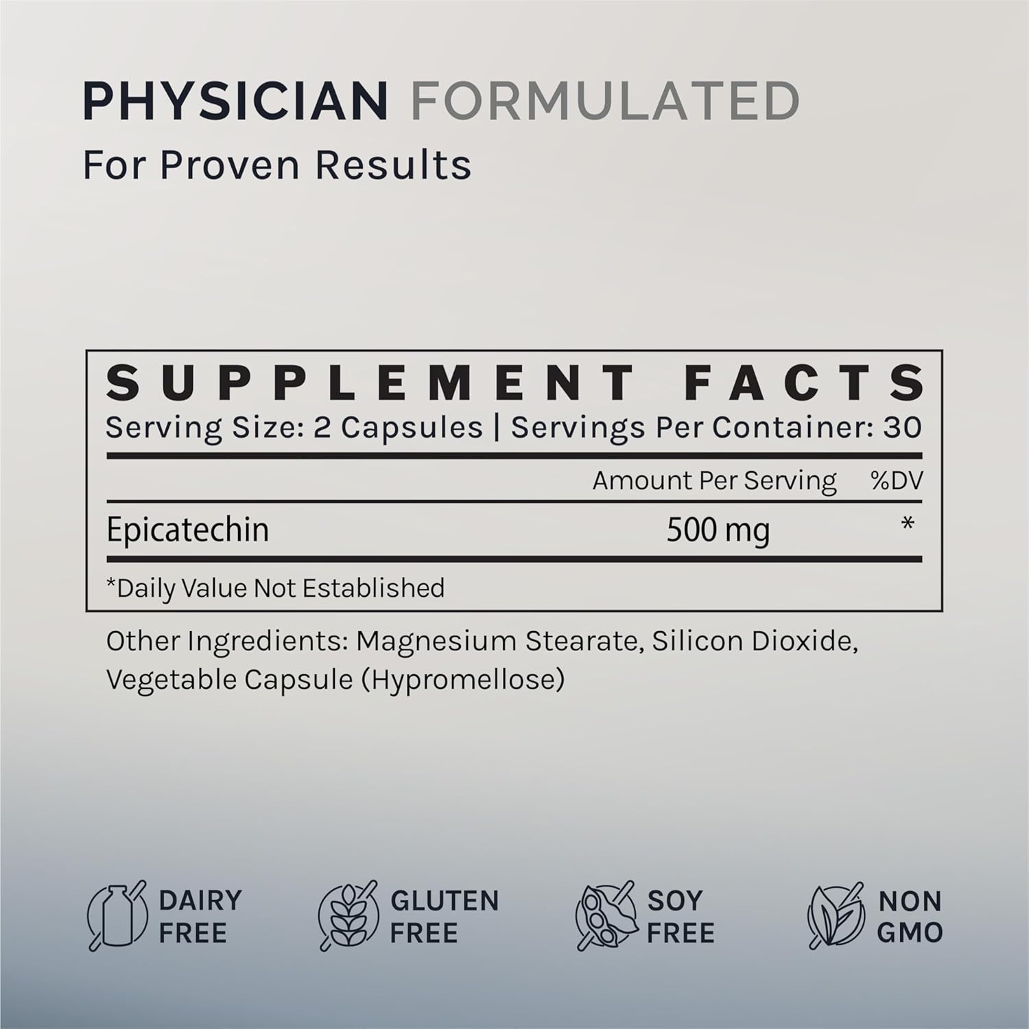 InfiniWell Epicatechin Supplement - Support Muscle Building & Nitric Oxide Production - Promote Healthy Protein Synthesis, Exercise Recovery, Antioxidant Support & Cognitive Function (60 Capsules)