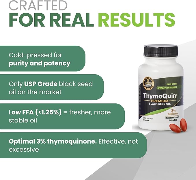 Cold Pressed Black Seed Oil Capsules for Skin, Joint, Metabolic & Immune Health | USP-Grade, Full-Spectrum Formula with 3% Thymoquinone | Non-GMO Black Cumin Seed Oil | Pack of 2